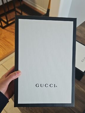 Gucci White Panel Black Trim Signature Box
